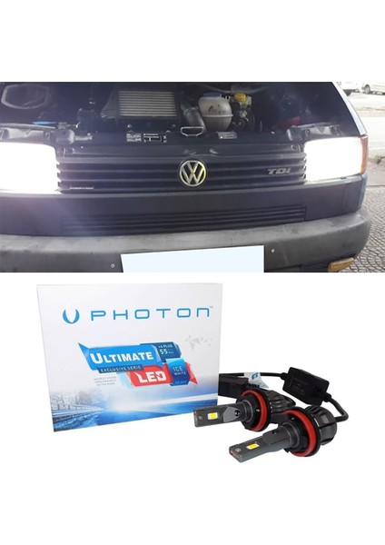 Vw Transporter T4 LED Xenon Uzun + Kısa Far Ampulü H4 Ultimate 9500 Lumens Yeni Seri Beyaz