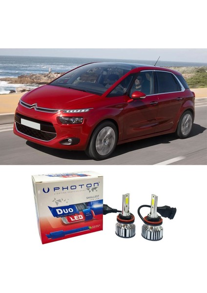 Citroen C4 Picasso LED Xenon Kısa Far Ampulü H7 Duo Yeni Seri Beyaz 2006 - 2019