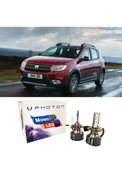 Dacia Sandero Stepway Uzun LED Xenon Far Ampulü H7 Mono Yeni Seri Beyaz 2016-2020