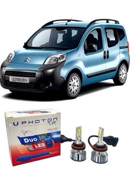 Citroen Nemo LED Xenon Sis Far Ampulü H1 Duo Yeni Seri Beyaz 2007+