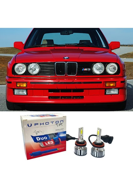 Bmw E30 LED Xenon Uzun Far Ampulü H1 Duo Yeni Seri Beyaz