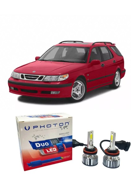 Saab 9-5 LED Xenon Kısa Far Ampulü H7 Duo Yeni Seri Beyaz 2001+