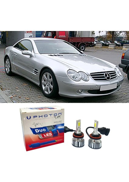 Mercedes Sl R230 LED Xenon Uzun Far Ampulü H7 Duo Yeni Seri Beyaz