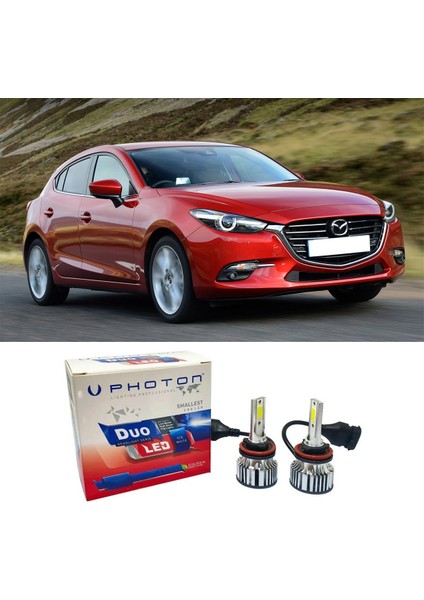 Mazda 3 LED Xenon Kısa Far Ampulü H11 Duo Yeni Seri Beyaz 2013-2018