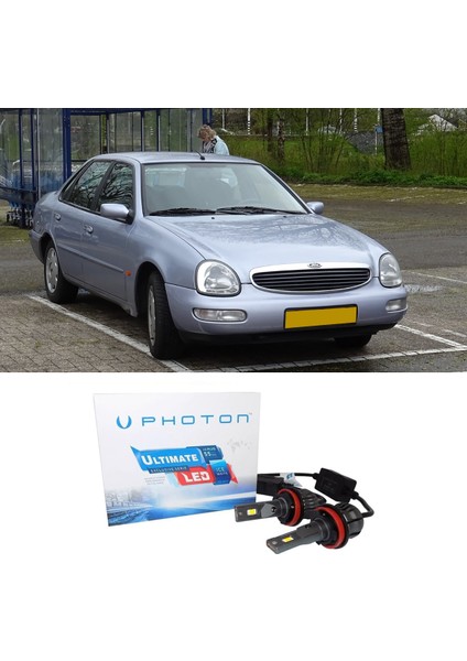 Ford Scorpio LED Xenon Uzun + Kısa Far Ampulü H4 Ultimate 9500 Lumens Yeni Seri Beyaz 1985-1995