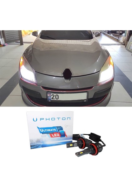 Renault Megane 3 LED Xenon Sis Far Ampulü H8 Ultimate 9500 Lumens Yeni Seri Beyaz