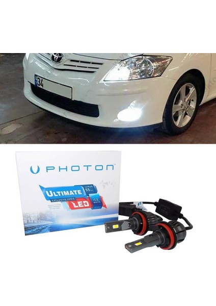 Toyota Auris LED Xenon Kısa Far Ampulü H11 Ultimate 9500 Lumens Yeni Seri Beyaz 2006-2012