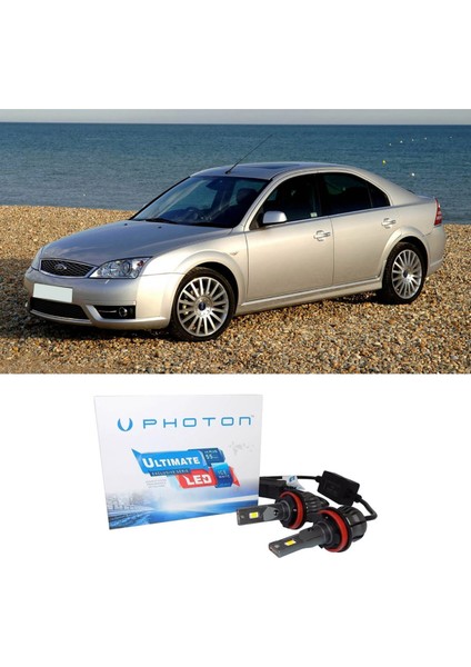 Ford Mondeo Mk3 LED Xenon Sis Farı Ampulü H8 Ultimate 9500 Lumens Yeni Seri Beyaz 2006-2014