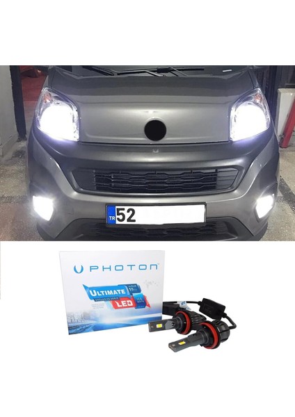 Fiat Fiorino LED Xenon Sis Farı Ampulü H1 Ultimate 9500 Lumens Yeni Seri Beyaz