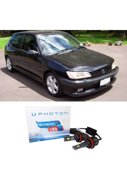 Peugeot 306 LED Xenon Uzun + Kısa Far Ampulü H4 Ultimate 9500 Lumens Yeni Seri Beyaz 1993-1996