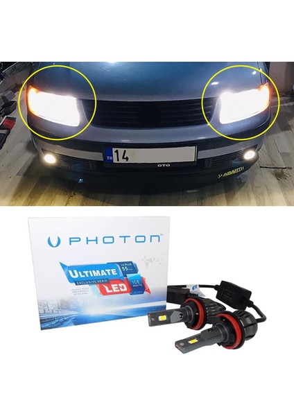 Vw Passat B5 LED Xenon Uzun Far Ampulü H1 Ultimate 9500 Lumens Yeni Seri Beyaz 1997-2001