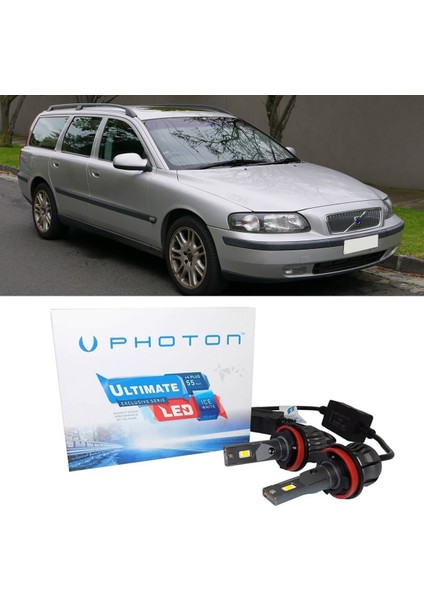 Volvo V70 LED Xenon Uzun Far Ampulü Hb3 Ultimate 9500 Lumens Yeni Seri Beyaz 2001-2005