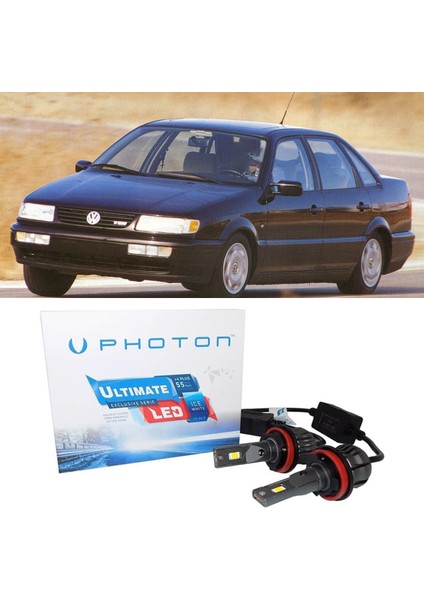 Vw Passat B4 LED Xenon Kısa Far Ampulü H1 Ultimate 9500 Lumens Yeni Seri Beyaz 1994-1997