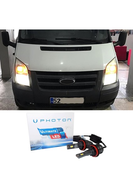 Ford Transit LED Xenon Sis Farı Ampulü H11 Ultimate 9500 Lumens Yeni Seri Beyaz 1994-2012