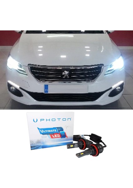 Peugeot 301 LED Xenon Uzun Far Ampulü H1 Ultimate 9500 Lumens Yeni Seri Beyaz 2017+