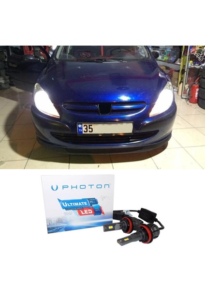 Peugeot 307 LED Xenon Kısa Far Ampulü H1 Ultimate 9500 Lumens Yeni Seri Beyaz 2005+
