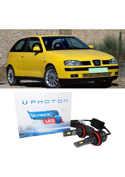 Seat Ibiza LED Xenon Uzun Far Ampulü H1 Ultimate 9500 Lumens Yeni Seri Beyaz 1999-2003