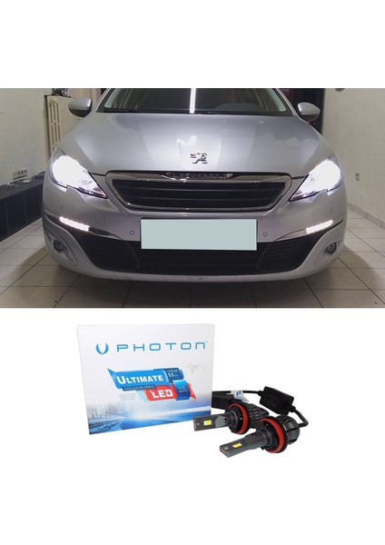 Peugeot 308 LED Xenon Uzun Far Ampulü H1 Ultimate 9500 Lumens Yeni Seri Beyaz