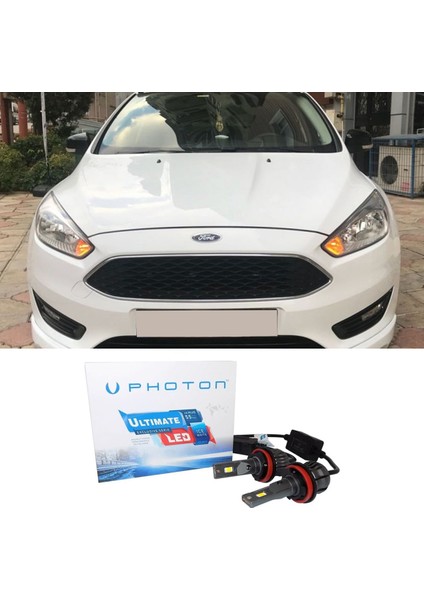 Ford Focus 3.5 LED Xenon Sis Farı Ampulü H11 Ultimate 9500 Lumens Yeni Seri Beyaz 2015-2018