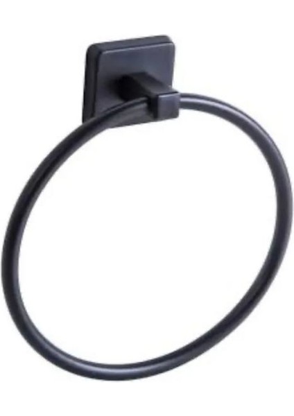 Mat Siyah Banyo Havluluk Prinç Ürün Siyah Yuvarlak Havluluk