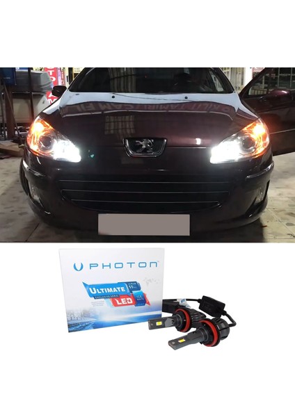 Peugeot 407 LED Xenon Kısa Far Ampulü H1 Ultimate 9500 Lumens Yeni Seri Beyaz