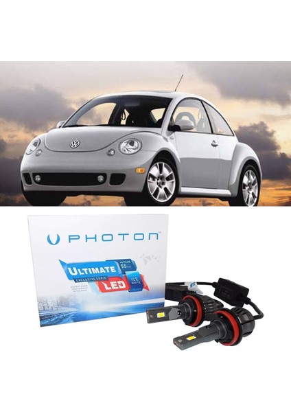 Vw Beetle LED Xenon Uzun Far Ampulü H1 Ultimate 9500 Lumens Yeni Seri Beyaz 1997-2005