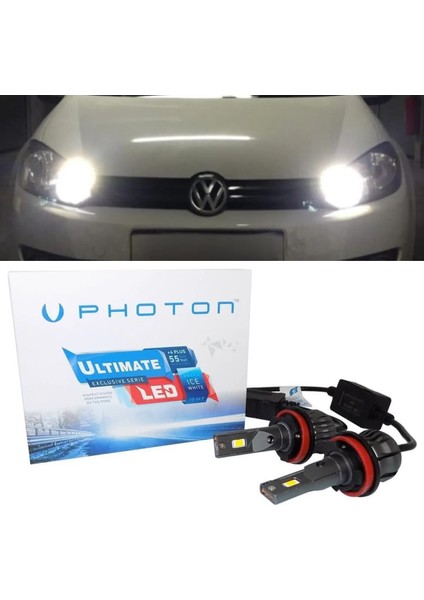 Vw Golf 6 LED Xenon Sis Farı Ampulü Hb4 Ultimate 9500 Lumens Yeni Seri Beyaz 2009-2012