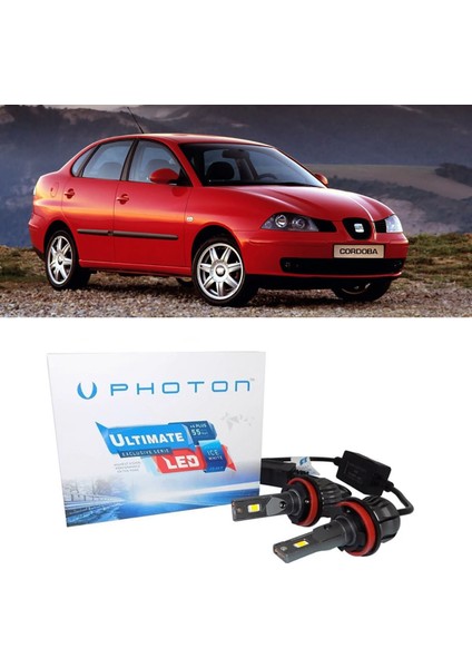 Seat Cordoba LED Xenon Uzun Far Ampulü H1 Ultimate 9500 Lumens Yeni Seri Beyaz 1999-2003