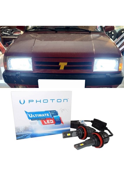 Tofaş Şahin LED Xenon Uzun + Kısa Farı Ampulü H4 Ultimate 9500 Lumens Yeni Seri Beyaz