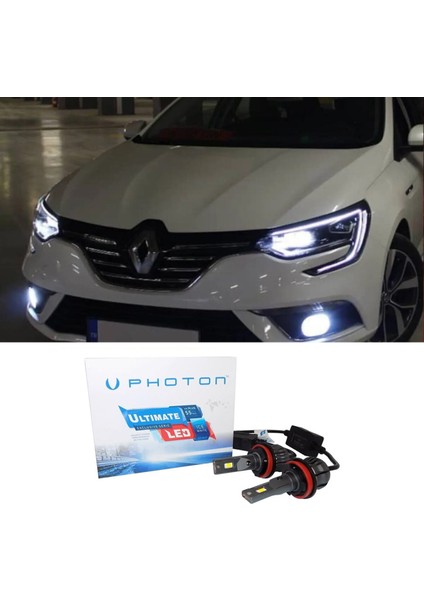 Renault Megane 4 LED Xenon Sis Far Ampulü H16 Ultimate 9500 Lumens Yeni Seri Beyaz
