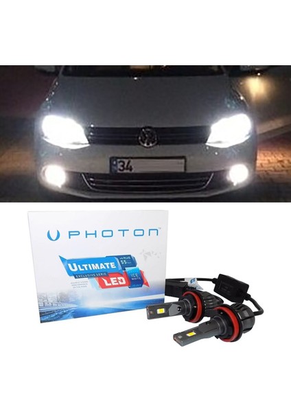 Vw Jetta Mk6 LED Xenon Sis Farı Ampulü Hb4 Ultimate 9500 Lumens Yeni Seri Beyaz 2010-2018