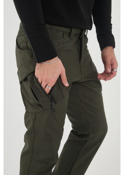 CAMP594 Outdoor Softshell Su Ve Rüzgara Dayanıklı içi Polarlı Kışlık Erkek Taktik Pantolon
