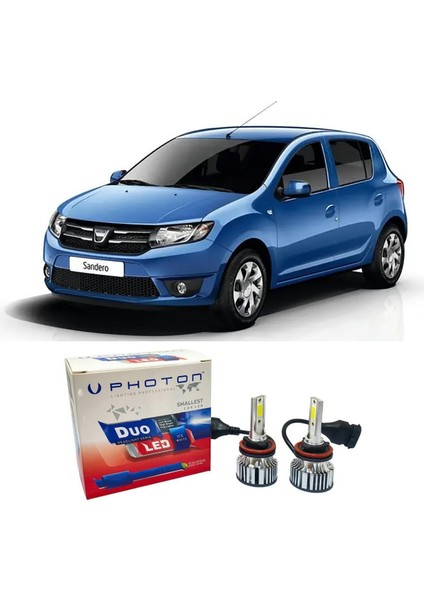 Dacia Sandero LED Xenon Sis Far Ampulü H11 Duo Yeni Seri Beyaz 2007-2016