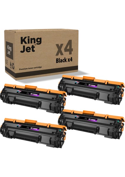 Kingjet® 150A / W1500A 4'lü Paket - Hp Uyumlu Çipli Muadil Toner