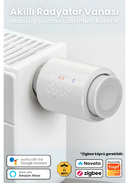 Zigbee Akıllı Termostatik Vana ( Tuya ,Smart Life ,Zigbee2MQTT Uyumlu )