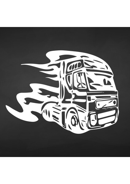 Alevli Kamyon Sticker Tır Oto Sticker Araba Sticker Arma Alevli Kamyon Oto Sticker