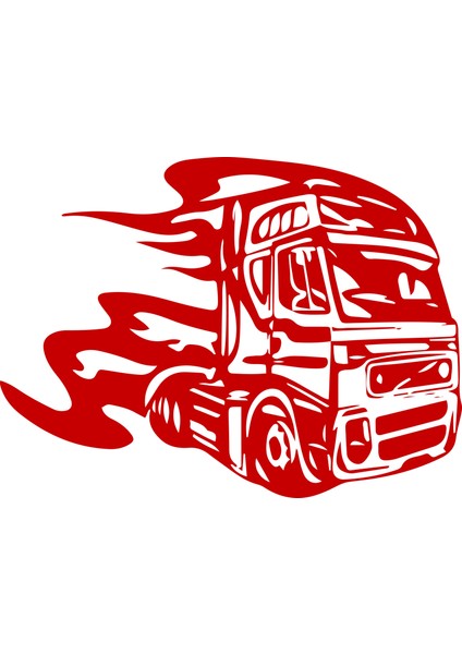 Alevli Kamyon Sticker Tır Oto Sticker Araba Sticker Arma Alevli Kamyon Oto Sticker