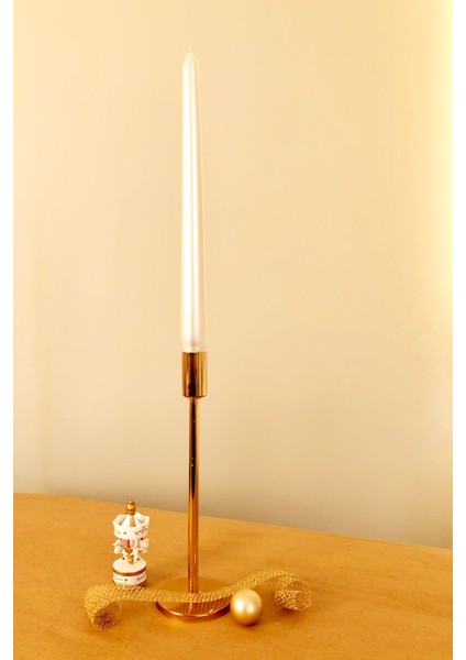 Inci 3 Lü Şamdan Parlak Mum Metalik Kaplama Gövde Uzun Çubuk Konik fiyatları