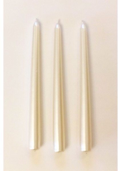 Inci 3 Lü Şamdan Parlak Mum Metalik Kaplama Gövde Uzun Çubuk Konik fırsatları