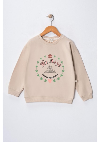 Kız Çocuk Hz Aişe Baskılı Pamuklu Sweat