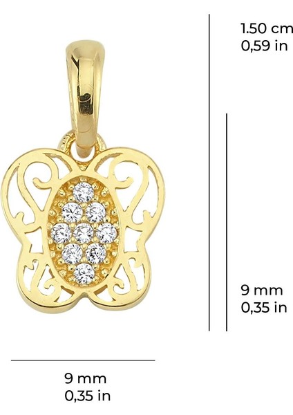 14 Ayar Altın Kelebek Kolye Ucu 0,70 gr fiyatları