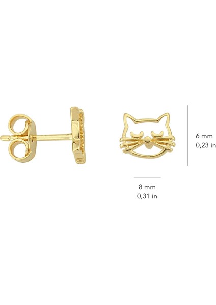 14 Ayar Altın Kedi Küpe 0,91 gr modelleri