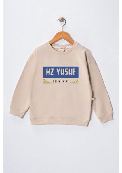 Erkek Çocuk "hz Yusuf" Baskılı Pamuklu Sweat