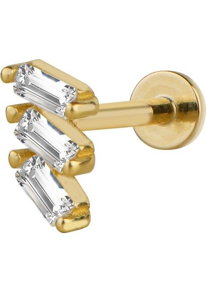 Sıra Baget Taşlı Altın Piercing