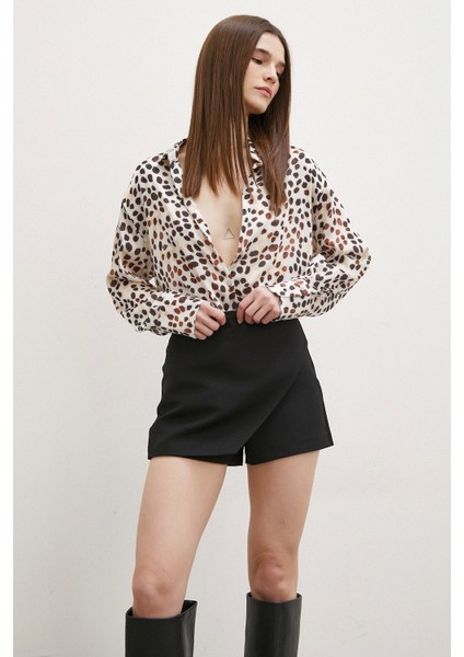 Animal Desen Gömlek Bej indirimleri