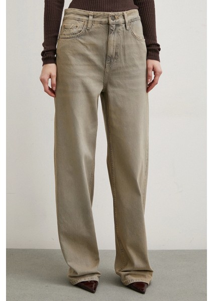 Yüksek Bel Wide Leg Jean Taş indirimleri