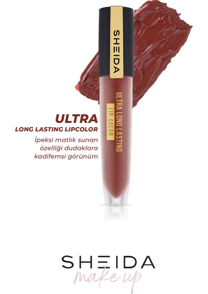 Long Lasting Uzun Süre Kalıcı Mat Likit Ruj - Yoğun Pigment & E Vitaminli Formül  No:12