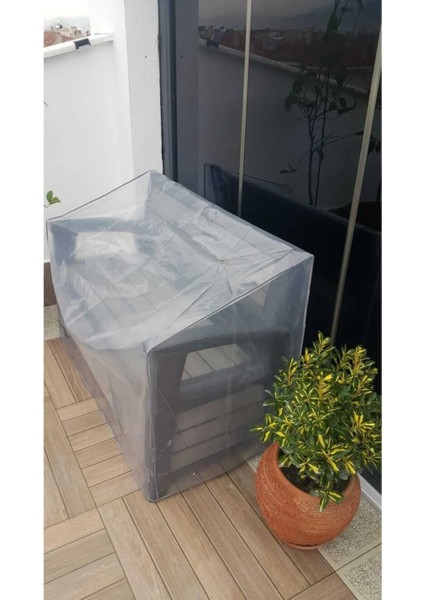 130*80 İkili Koltuk Koruma Örtüsü Şeffaf