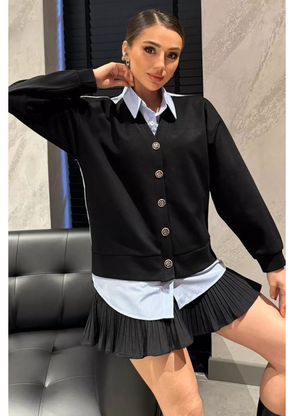 Siyah Kadın Hırka Kombinli Gömlek fiyatları