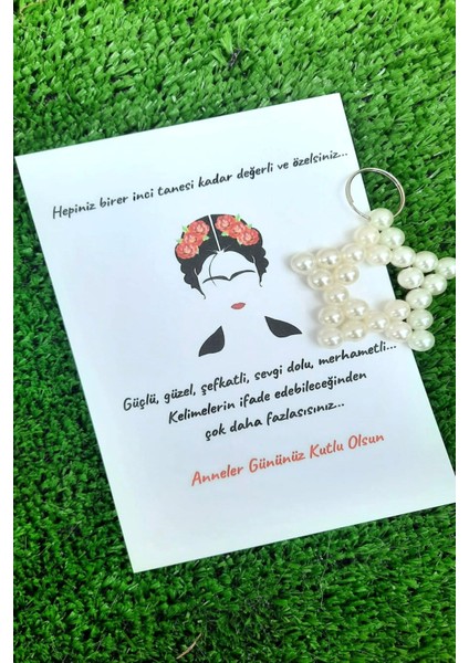 Anneler Günü Hediyelik Anahtarlık - Inci Yıldız Anahtarlık - 10 Adet Hediyelik Anneler Günü